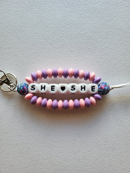 Beaded Word Wrap Keychains